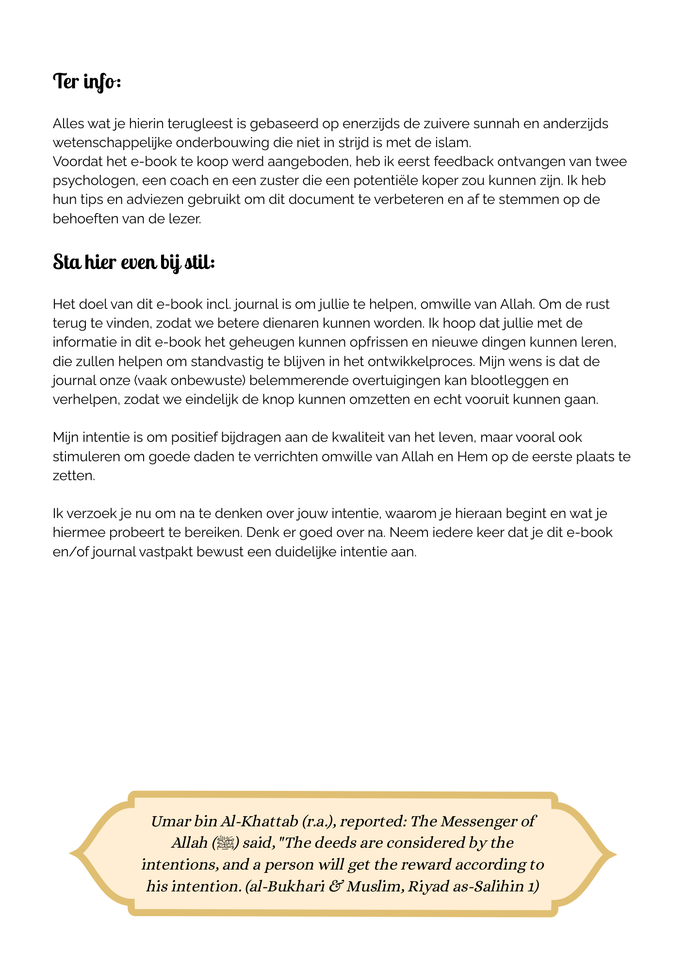 E-book & Journal - (mentaal) welzijn voor moslims